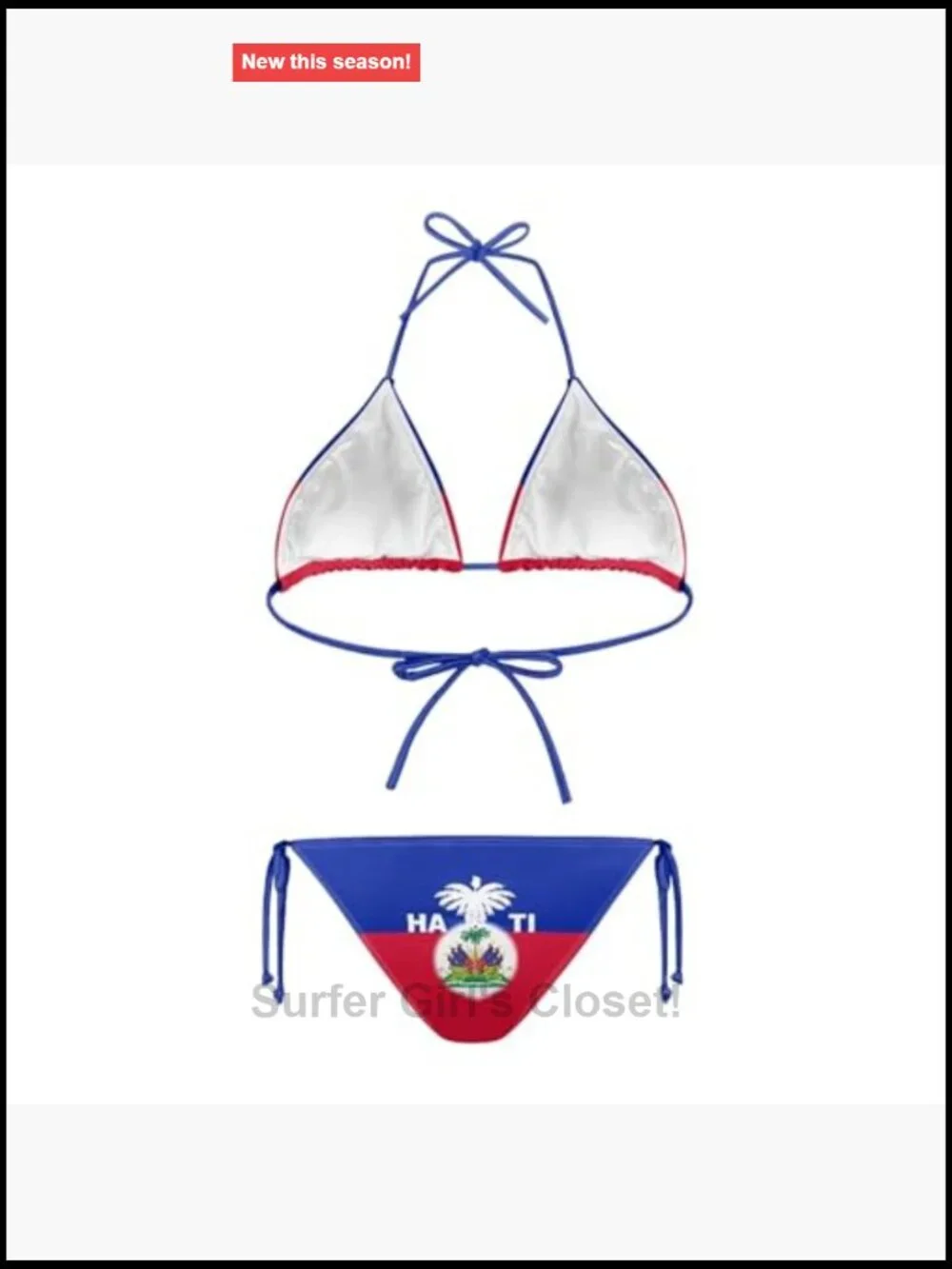 Triangle Bikini Set Tie Side Halter Swimsuits Oversized Bandeau Bathing Suit